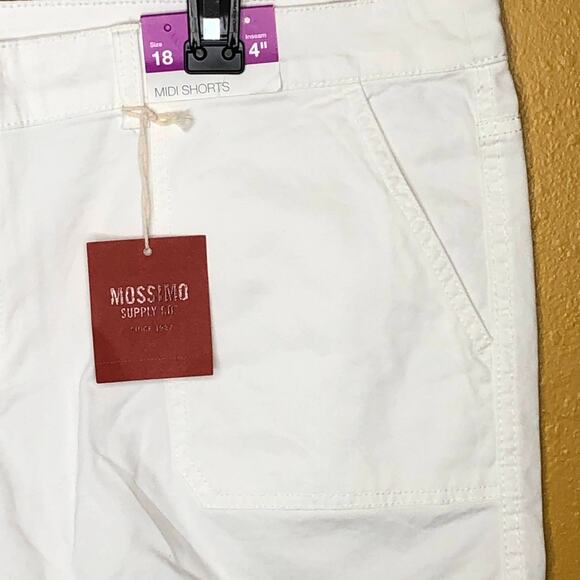 Mossimo White Mid-Rise Midi Shorts 18 New - Picture 4 of 6